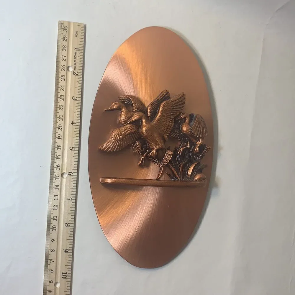Copperama INC By Victor Vintage Ducks Flying Pond 3 D Copper Art 1970’s  Copper